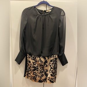 Black and gold party dress, wedding dress, birthday dress size EURO 34